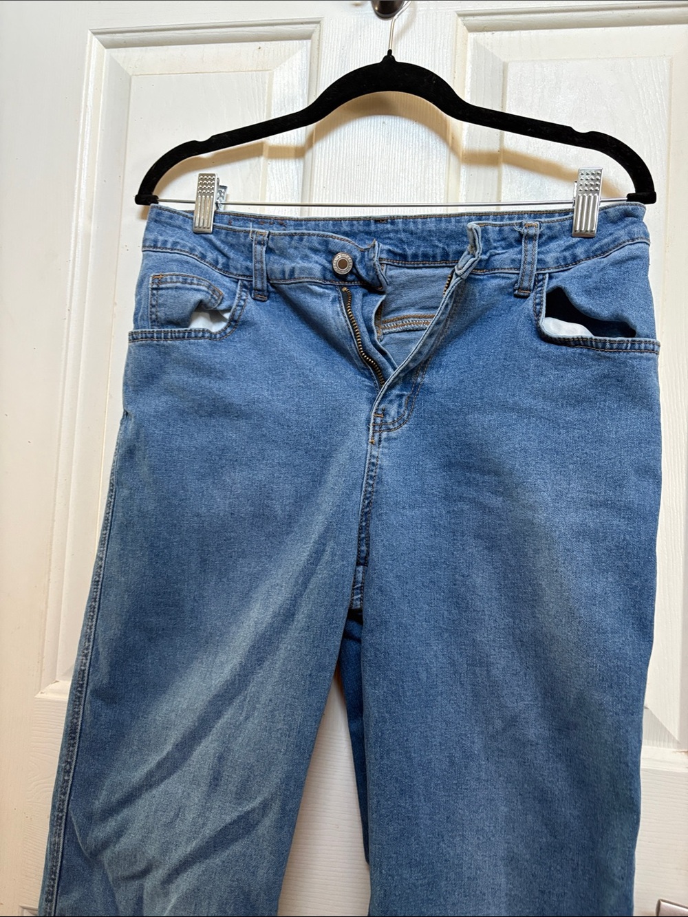Classic Blue Wide-Leg Jeans - Women's Flare & Wide Leg